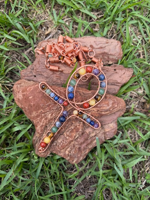 Copper Crystal Ankh Necklace
